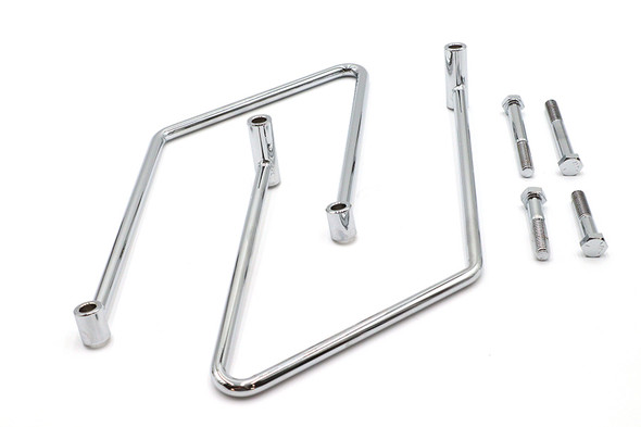 V-Twin - 31-0967 - Chrome Saddlebag Support Kit - Fits 1986-2006 Harley-Davidson FLST, 1984-2005 FXST