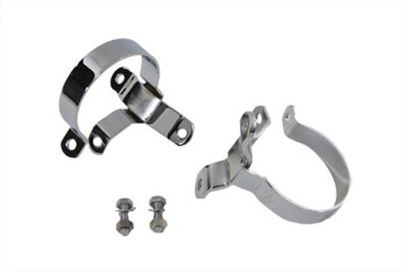 V-Twin - 31-1560 - 3-1/4 inch Muffler Body Clamp Set Chrome