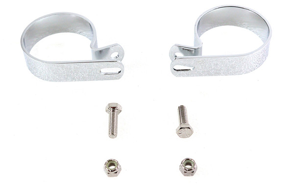 V-Twin - 31-1648 - Chrome 2-1/2 inch Exhaust Clamp Set