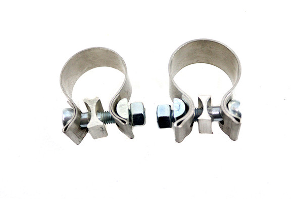 V-Twin - 31-1716 - 1-7/8 inch Muffler End Clamp Set Stainless Steel