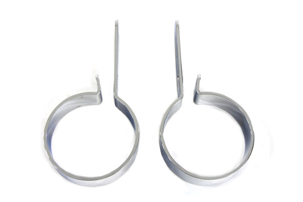 V-Twin - 31-2108 - Chrome 3 inch Muffler Hanger Clamp Set