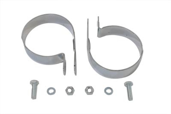 V-Twin - 31-2109 - Chrome 3-1/4 inch Muffler Body and End Clamp Set