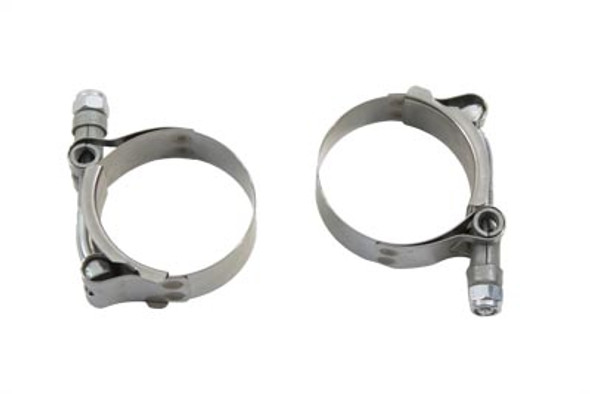 V-Twin - 31-2110 - Exhaust Clamp Set Stainless Steel
