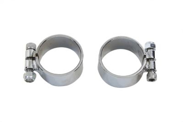 V-Twin - 31-3942 - Chrome Allen Type Exhaust Clamp Set Extra Wide