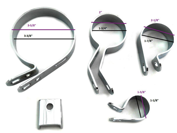 V-Twin - 31-3951 - Chrome Exhaust Clamp Kit