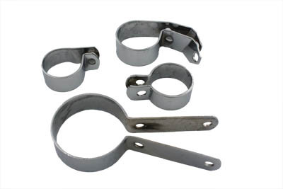 V-Twin - 31-3956 - Chrome Exhaust Clamp Kit - Fits 1936-1951 Harley-Davidson WL