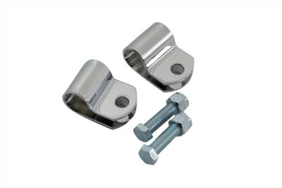 V-Twin - 31-3974 - Chrome Turn Signal Clamps - Fits 1968-1984 Harley-Davidson FL