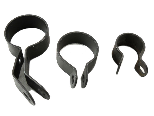 V-Twin - 31-4187 - Parkerized Exhaust Clamp Kit - Fits 1941-1957 Harley-Davidson FL, 1941-1952 EL