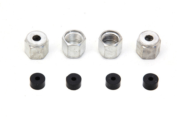 V-Twin - 3179-8 - Rocker Arm Cover Oil Line Fitting Nuts and Seals Kit