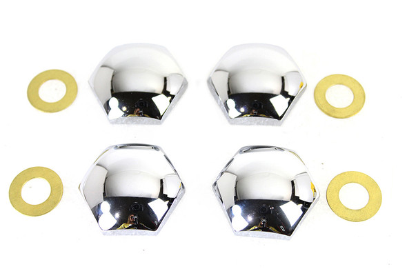 V-Twin - 3189-4 - Knuckle Nut Set Chrome Plated