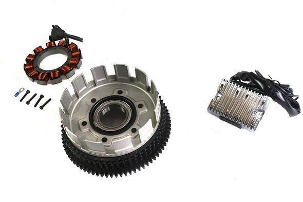V-Twin - 32-0473 - Alternator 19 Amp Charging System Kit Chrome