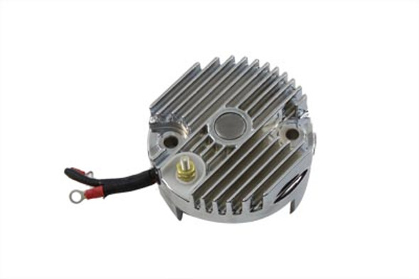 V-Twin - 32-0785 - Chrome 12 Volt Regulator End Cover with High Output