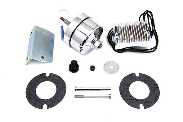 V-Twin - 32-1675 - Chrome 12 Volt Alternator Generator Conversion Kit - Fits 1941-1969 Harley-Davidson FL