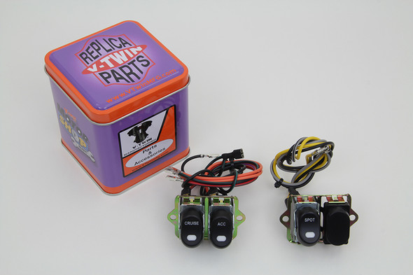 V-Twin - 32-7018 - Rocker Style LED Fairing Switch Kit Black V-Twin - 32-7018 - Rocker Style LED Fairing Switch Kit Black