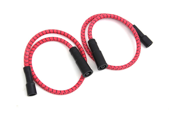 V-Twin - 32-7346 - Sumax Red with Black Tracer 7mm Spark Plug Wire Set