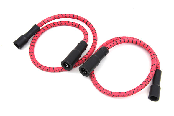 V-Twin - 32-7346 - Sumax Red with Black Tracer 7mm Spark Plug Wire Set