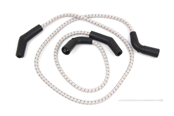 V-Twin - 32-7349 - Sumax Grey with Brown Tracer 7mm Spark Plug Wire Set