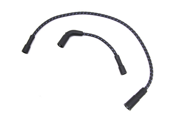 V-Twin - 32-7359 - Sumax Black with Blue Tracer 7mm Spark Plug Wire Set