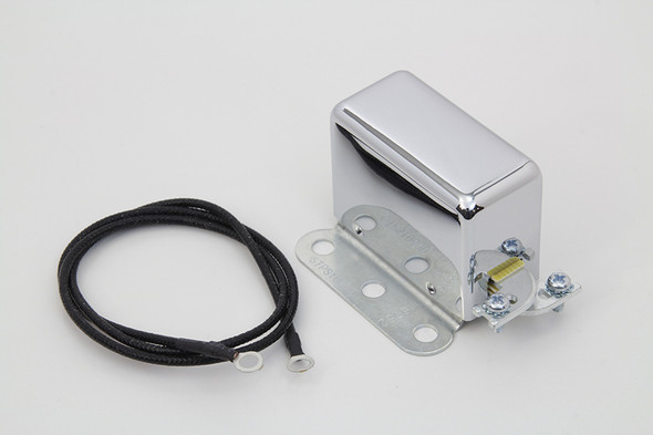 V-Twin - 32-7586 - Chrome Look-A-Like 12 Volt 2-Brush Relay