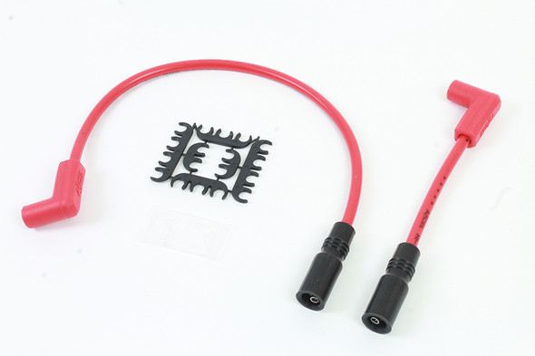 V-Twin - 32-9180 - Accel 8mm S/S Spiral Core Ignition Wire Set Red