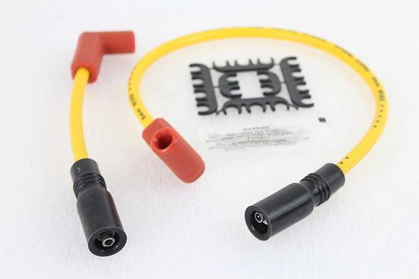 V-Twin - 32-9181 - Accel 8mm S/S Spiral Core Ignition Wire Set Yellow