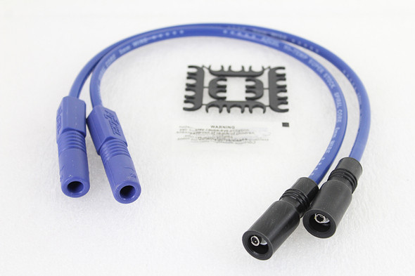 V-Twin - 32-9183 - Accel 8mm S/S Spiral Core Ignition Wire Set Blue