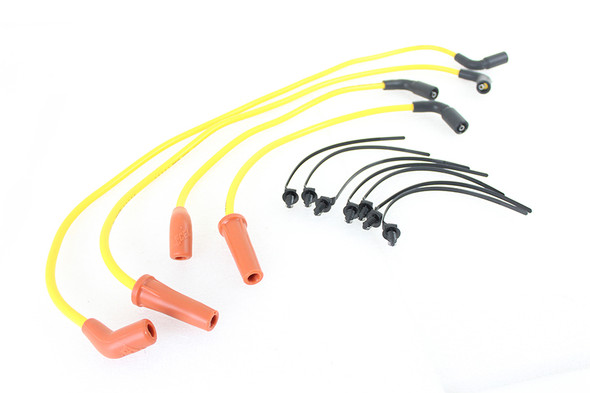 V-Twin - 32-9193 - Accel 8mm S/S Spiral Core Ignition Wire Set Yellow