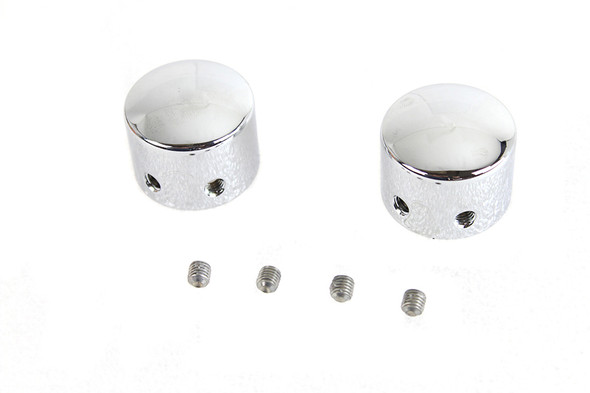 V-Twin - 3274-2 - Domed Front Axle Cover Set Chrome Plated