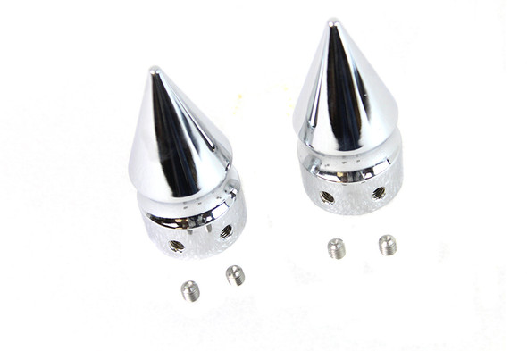 V-Twin - 3275-2 - Front Axle Cover Set Pike Style Chrome Plated