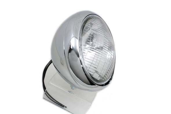 V-Twin - 33-0023 - Chrome Replica 7 inch Round Headlamp 6 Volt