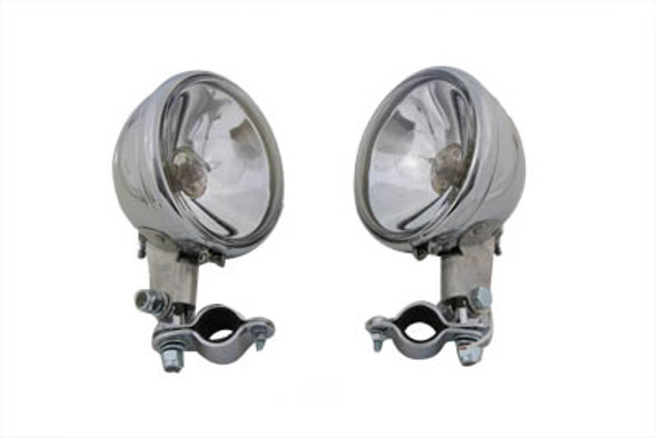 V-Twin - 33-0038 - Replica Chrome Guide Spotlamp Set 6 Volt