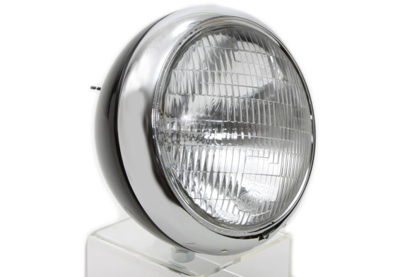 V-Twin - 33-0072 - Black 7 inch K Headlamp with Chrome Rim