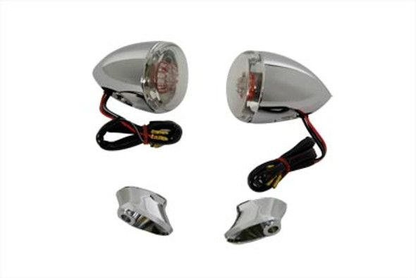 V-Twin - 33-0091 - Rear Turn Signal Kit Clear Lens Red LED