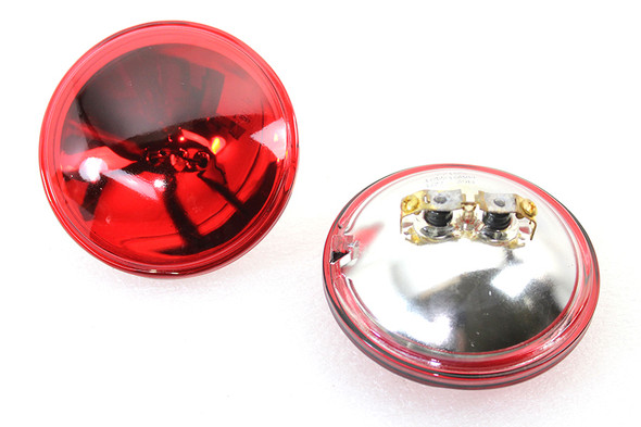V-Twin - 33-0116 - Red 4-1/2 inch 12 Volt Sealed Beam Spotlamp Set