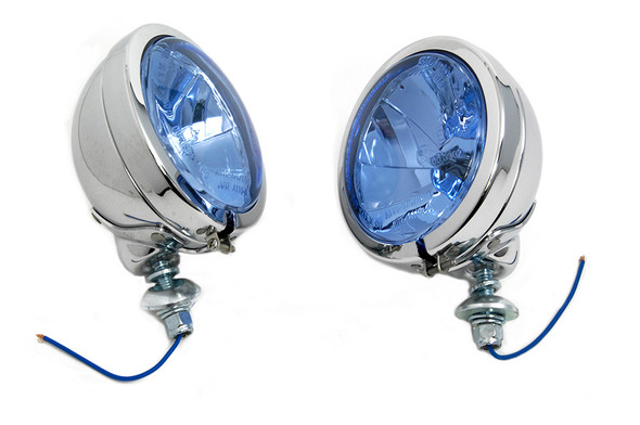 V-Twin - 33-0278 - H-3 Spotlamp Set with Blue Lens