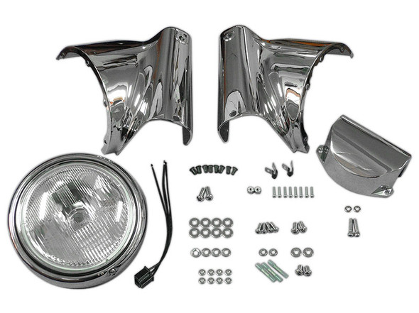 V-Twin - 33-0279 - Chrome Headlamp Cowl Kit