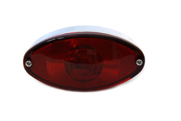 V-Twin - 33-0306 - Chrome Tail Lamp Cateye Style