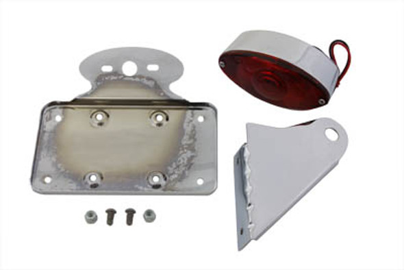 V-Twin - 33-0345 - Chrome Horizontal Cateye Tail Lamp Kit