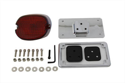 V-Twin - 33-0348 - Chrome Laydown Tail Lamp License Mount Kit - Fits 1982-1994 Harley-Davidson FXR, 1973-1984 FX, 1991-1998 FXD, 1973-1984 FL, 1991-1998 XL