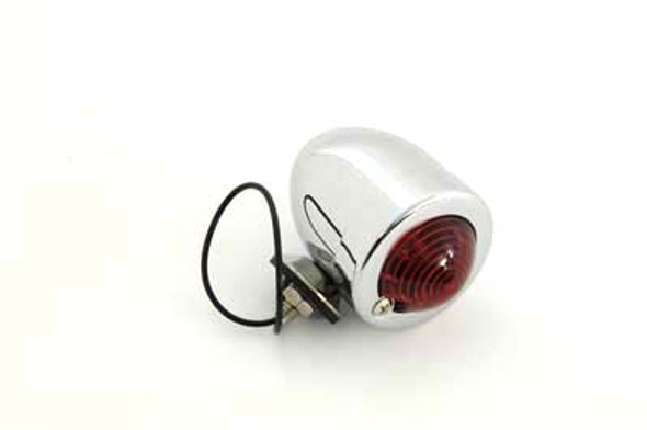 V-Twin - 33-0401 - Chrome Bullet Marker Lamp Red Single Filament