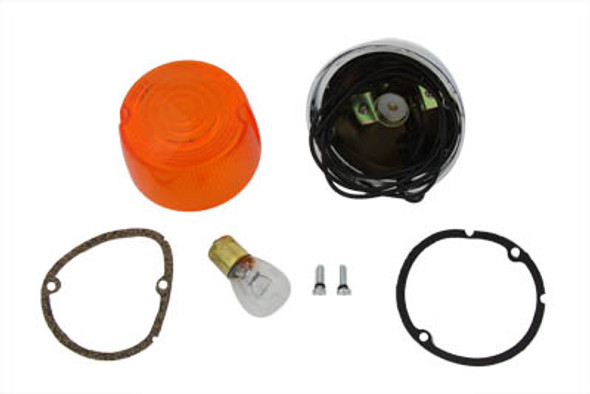 V-Twin - 33-0412 - Chrome Turn Signal Assembly Front Right or Left