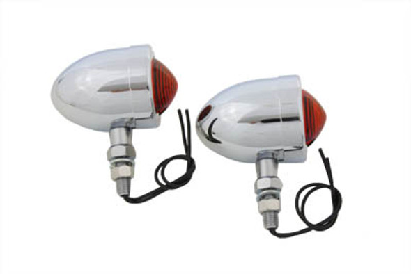 V-Twin - 33-0425 - Chrome Red Marker Lamp Set