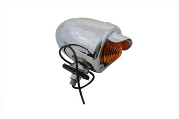 V-Twin - 33-0433 - Bullet Style Amber Marker Lamp With Visor