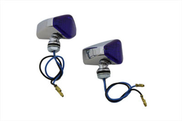 V-Twin - 33-0448 - LED Diamond Blue Lens Marker Lamp Set