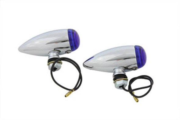 V-Twin - 33-0451 - Mini Bullet Blue Lens Marker Lamp Set