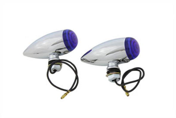 V-Twin - 33-0451 - Mini Bullet Blue Lens Marker Lamp Set