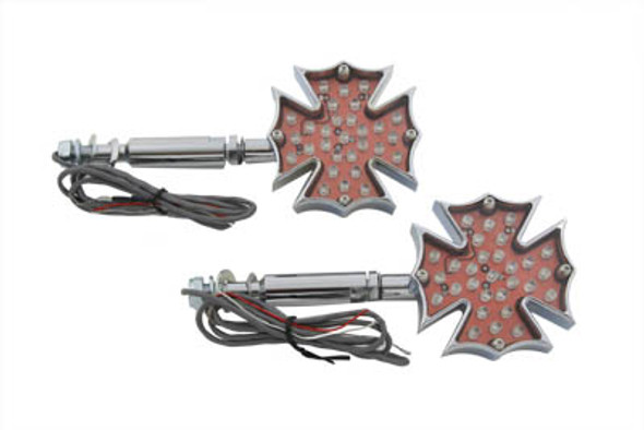 V-Twin - 33-0484 - Fireman Cross Turn Signal Set Long Stud