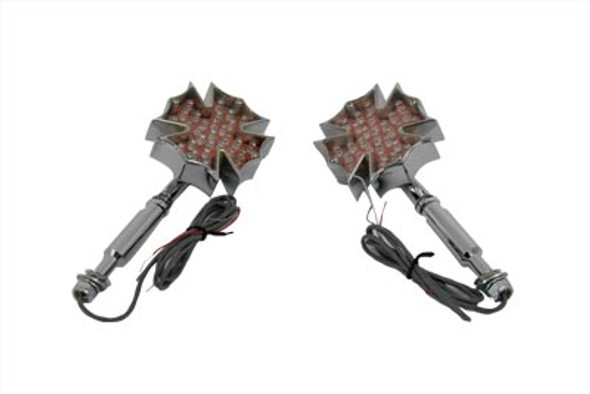 V-Twin - 33-0484 - Fireman Cross Turn Signal Set Long Stud