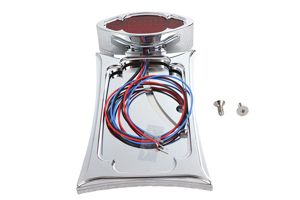 V-Twin - 33-0489 - Chrome Billet LED Tail Lamp and License Plate Vertical Side