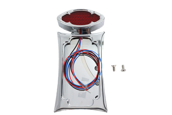 V-Twin - 33-0489 - Chrome Billet LED Tail Lamp and License Plate Vertical Side